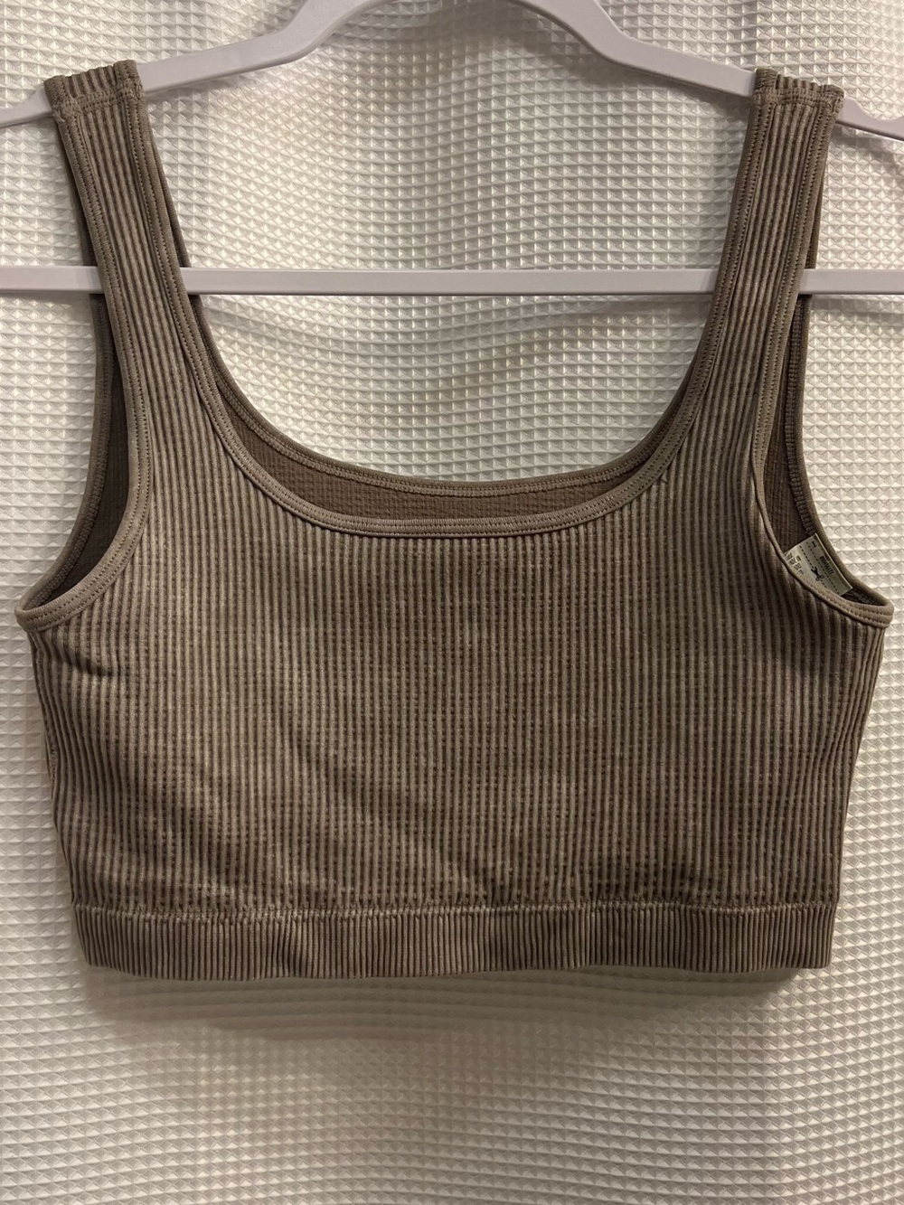 Ribbed Tank Bralette in Taupe